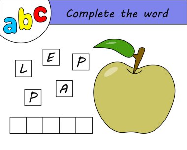Çocuklar oyunu, İngilizce alfabe öğrenme kelime tamamlamak