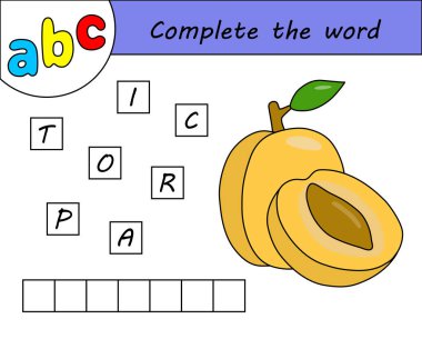 Çocuklar oyunu, İngilizce alfabe öğrenme kelime tamamlamak