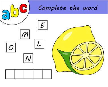Çocuklar oyunu, İngilizce alfabe öğrenme kelime tamamlamak