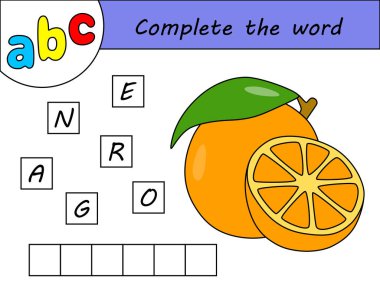 Çocuklar oyunu, İngilizce alfabe öğrenme kelime tamamlamak