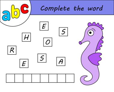 Çocuklar oyunu, İngilizce alfabe öğrenme kelime tamamlamak