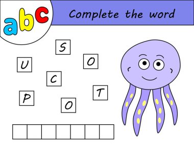 Çocuklar oyunu, İngilizce alfabe öğrenme kelime tamamlamak