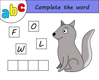 Çocuklar oyunu, İngilizce alfabe öğrenme kelime tamamlamak