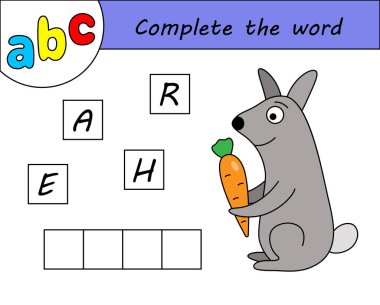 Çocuklar oyunu, İngilizce alfabe öğrenme kelime tamamlamak