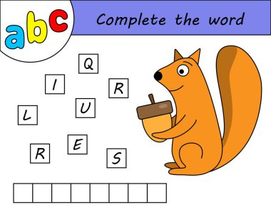 Çocuklar oyunu, İngilizce alfabe öğrenme kelime tamamlamak