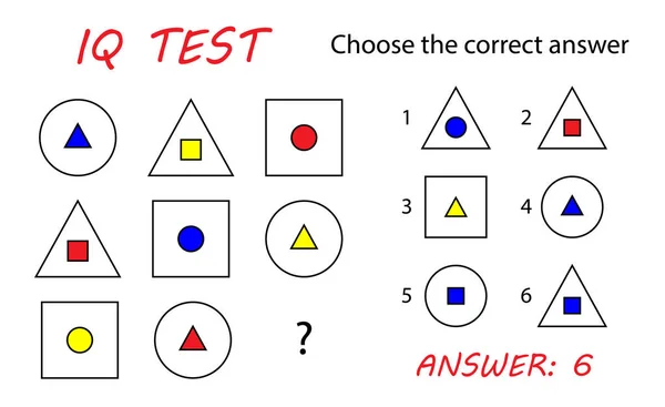 Çocuklar için IQ testi. Doğru cevap seçin. Mantıksal görev, eğitici bir oyun. Vektör çizim.