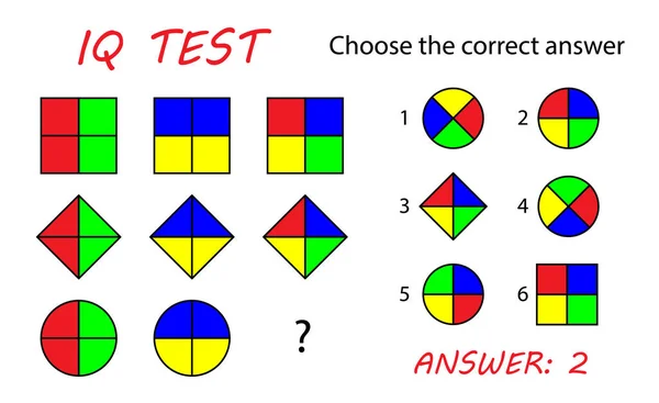 Тест Дітей Виберіть Правильну Відповідь Логічне Завдання Навчальна Гра Векторні — стоковий вектор