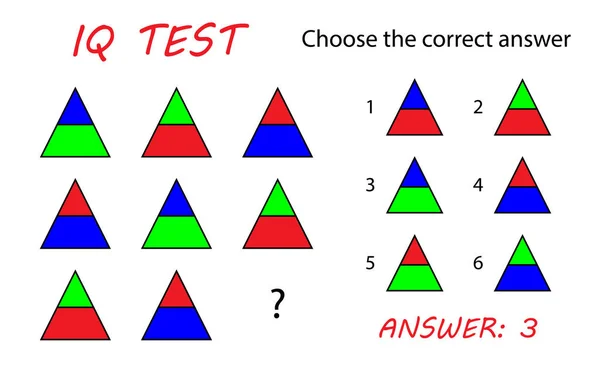 Çocuklar için IQ testi. Doğru cevap seçin. Mantıksal görev, eğitici bir oyun. Vektör çizim.