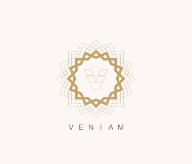 Arapça vektör logo tasarım şablonu stili. Soyut İslam sembolü. Amblem için lüks ürünler, butikler, takı, oryantal kozmetik, otel, Lokanta, dükkan ve depolar.