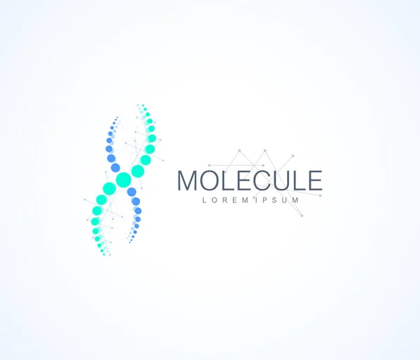 Molecuul logo sjabloon, Dna helix pictogram. Vectorillustratie. — Stockvector