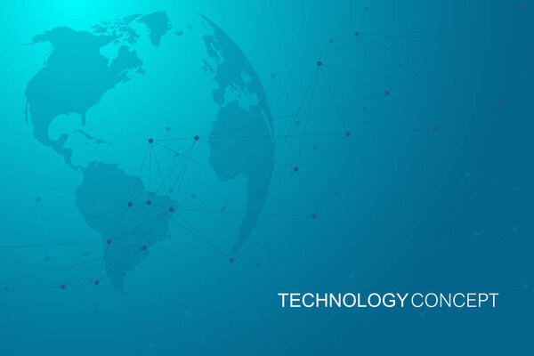 Простая геометрическая абстрактная векторная иллюстрация. Технологический фон с соединенной линией и точками. Современный технологический дизайн для будущих мировых проектов
.