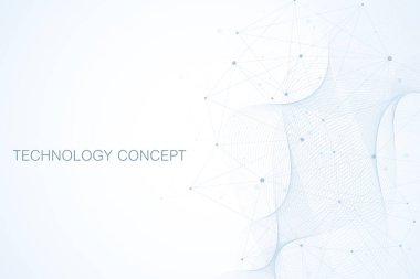 Tıp, bilim, teknoloji, Kimya için bilimsel molekül arka plan. Duvar kağıdı veya afiş bir Dna molekülleri ile. Vektör geometrik dinamik çizim