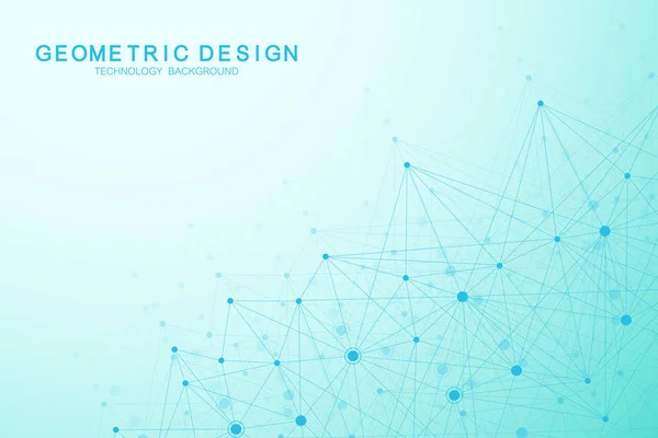 Cząsteczka naukowych tło dla nauki, technologii, medycyny, chemii. Tapeta lub baner z cząsteczkami Dna. Geometryczne dynamiczne ilustracja wektorowa. — Wektor stockowy