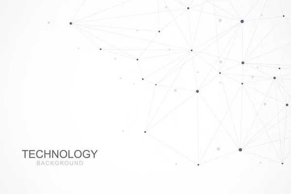 Collegamenti di rete globali con punti e linee. Sfondo wireframe. Struttura astratta del collegamento. Sullo sfondo dello spazio poligonale. Illustrazione vettoriale — Vettoriale Stock