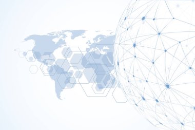 Internet bağlantı arka plan, Soyut anlamda bilim ve teknoloji grafik tasarım. Genel ağ bağlantısı