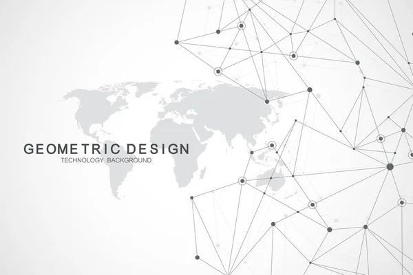 Fondo de conexión a Internet, sentido abstracto de la ciencia y la tecnología diseño gráfico. Conexión de red global — Vector de stock