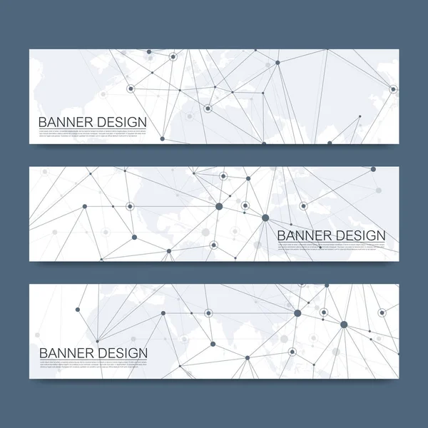 Les bannières vectorielles définissent la technologie numérique de pointe et les antécédents d'ingénierie. Concept de technologie des télécommunications numériques. Fond futuriste abstrait vectoriel — Image vectorielle