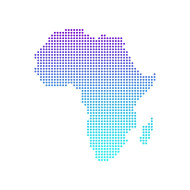 Afrika kıtasının noktalı haritası. Vektör çizim