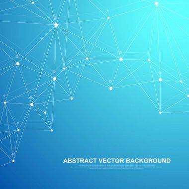 Fütüristik soyut vektör arka plan blockchain teknoloji. Ağ iş kavramı noktadan noktaya. Genel cryptocurrency blockchain vektör afiş. Dalga akışı