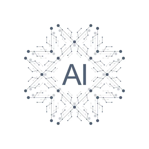 Mesterséges intelligencia logó ikon vektor szimbólum Ai. Mélyen a tanulás és a jövőbeli technológia koncepció kialakítása. — Stock Vector