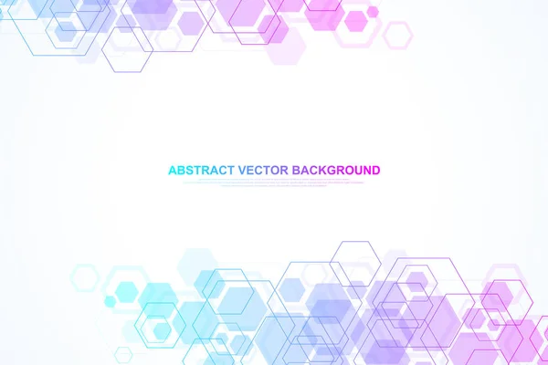 Abstract Hexagonal Background Hexagonal Molecular Structures Futuristic Technology Background Science — Stock Vector