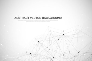 Ağ teknolojisi soyut kavram bağlayın. Küresel ağ bağlantı noktaları ve çizgileri ile