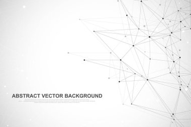 Ağ teknolojisi soyut kavram bağlayın. Küresel ağ bağlantı noktaları ve çizgileri ile