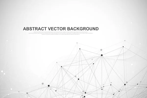 Vernetzung verbindet Technologie abstraktes Konzept. globale Netzwerkverbindungen mit Punkten und Linien — Stockvektor