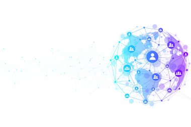 Internet bağlantı arka plan, Soyut anlamda bilim ve teknoloji grafik tasarım. Genel ağ bağlantısı