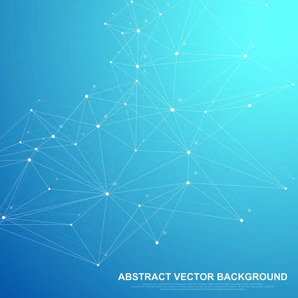 Networking conectar tecnologia conceito abstrato. Conexões globais de rede com pontos e linhas — Vetor de Stock