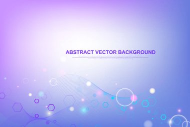 Altıgen arka plan dalgalar ile. Altıgen moleküler yapıları. Fütüristik teknoloji arka planda bilim tarzı. Tasarımınız için grafik hex arka plan. Vektör çizim