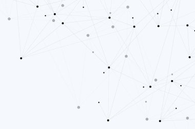 Birbirine bağlı çizgiler ve noktalarla soyut çokgen arkaplan. Minimalist geometrik desen. Molekül yapısı ve iletişim. Grafik pleksus arkaplanı. Bilim, tıp, teknoloji konsepti