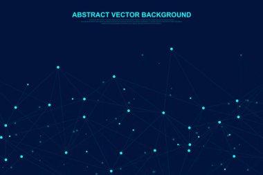 Ağ teknolojisi soyut kavram bağlayın. Küresel ağ bağlantı noktaları ve çizgileri ile