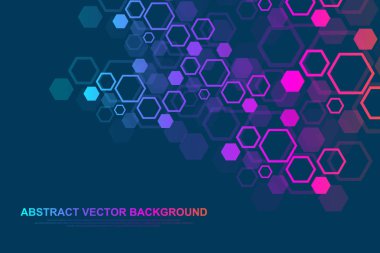 Tıp, bilim, teknoloji, Kimya için bilimsel molekül arka plan. Duvar kağıdı veya afiş bir Dna molekülleri ile. Vektör geometrik dinamik çizim
