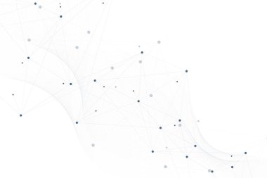 Küresel ağ bağlantı noktaları ve çizgileri ile. Teknoloji vektör çizim.