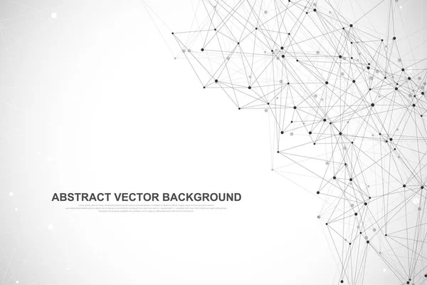 Conexões globais de rede com pontos e linhas. Tecnologia ilustração vetorial . — Vetor de Stock