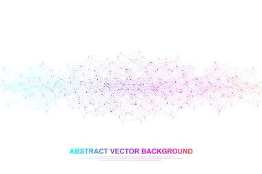 Ağ bağlantı kavramı soyut teknolojisi. Küresel ağ bağlantı noktaları ve çizgileri ile. Büyük veri görselleştirme. Fütüristik Infographic. Vektör çizim