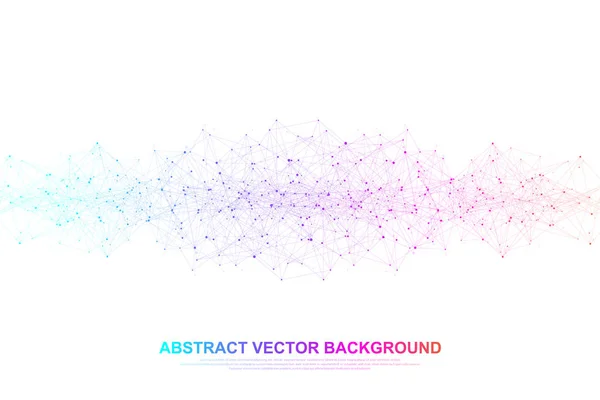 Ağ bağlantı kavramı soyut teknolojisi. Küresel ağ bağlantı noktaları ve çizgileri ile. Büyük veri görselleştirme. Fütüristik Infographic. Vektör çizim — Stok Vektör