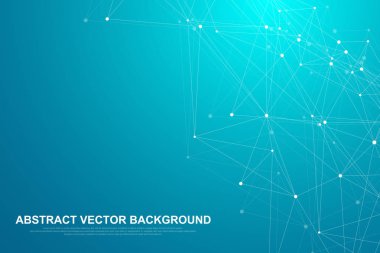 Ağ bağlantı kavramı soyut teknolojisi. Küresel ağ bağlantı noktaları ve çizgileri ile. Büyük veri görselleştirme. Fütüristik Infographic. Vektör çizim