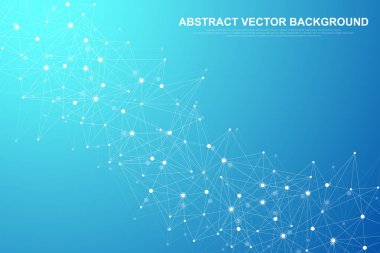 Ağ bağlantı kavramı soyut teknolojisi. Küresel ağ bağlantı noktaları ve çizgileri ile. Büyük veri görselleştirme. Fütüristik Infographic. Vektör çizim