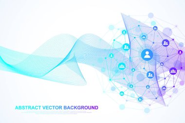 Internet bağlantı arka plan, Soyut anlamda bilim ve teknoloji grafik tasarım. Genel ağ bağlantısı