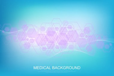 Altıgen arka plan. Fütüristik teknoloji arka planda bilim tarzı. Tasarımınız için grafik hex arka plan. Vektör çizim