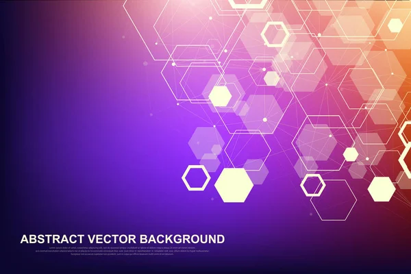 Abstract hexagonal background. Futuristic technology background in science style. Graphic hex background for your design. Vector illustration Royalty Free Stock Vectors