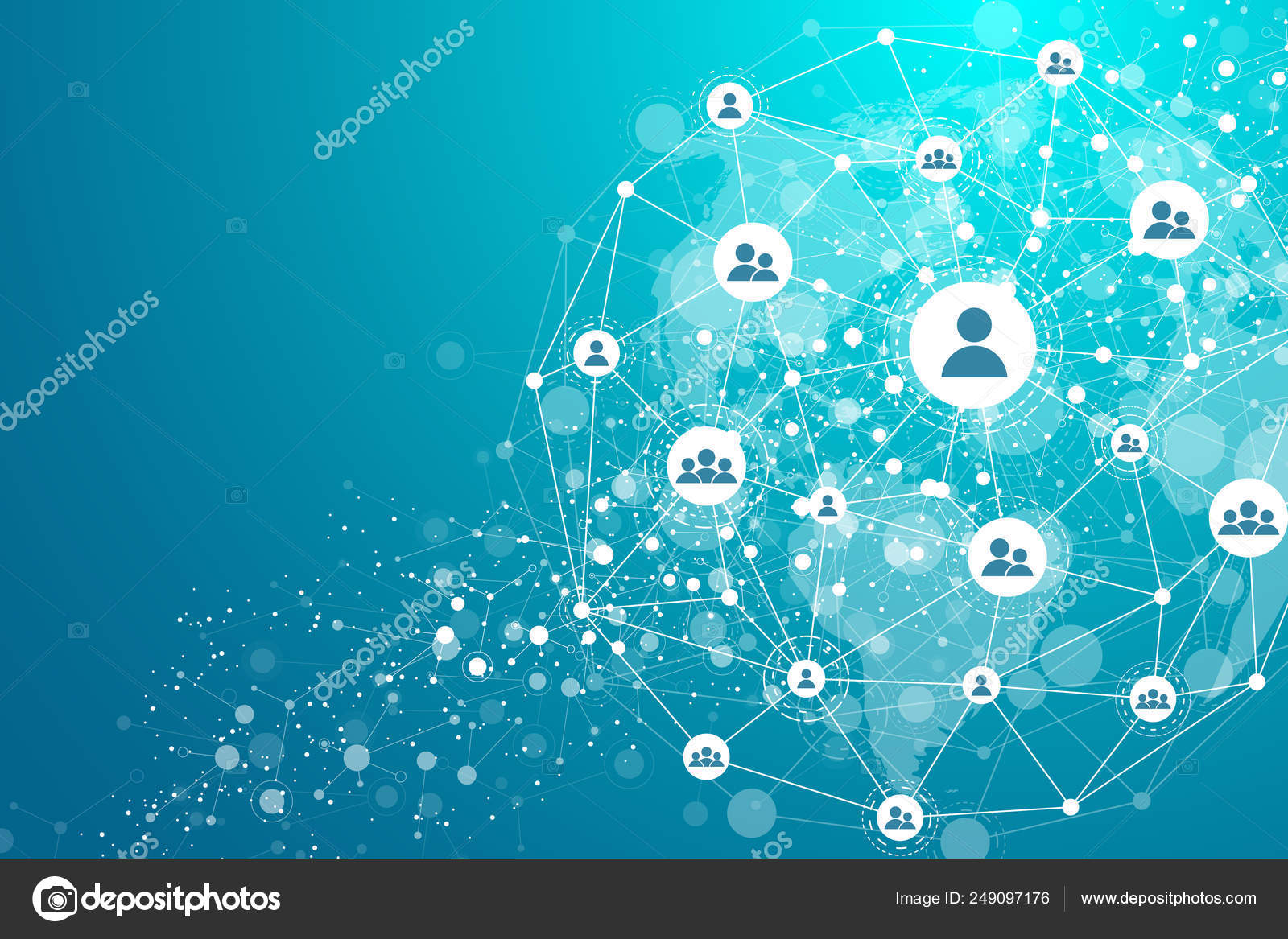 ストックベクター　グローバル構造のネットワー　©techdesign07　キングおよびデータ接続の概念。世界的なコンピュータ　ネットワークの社会的ネットワーク通信。インターネット技術。ビジネス。科学。ベクトル図　—　249097176