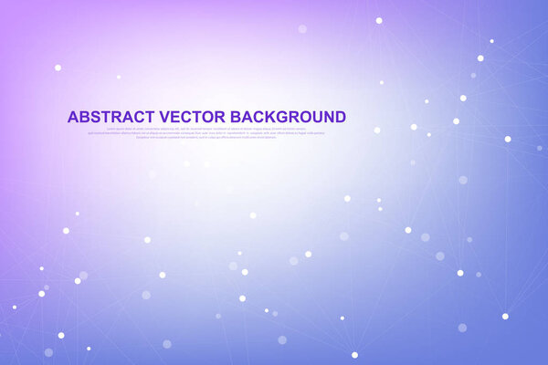Научные молекулы фон для медицины, науки, технологии, химии. Обои или баннер с молекулами ДНК. Векторная геометрическая динамическая иллюстрация
