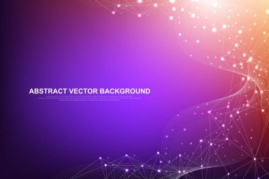 Ağ bağlantı kavramı soyut teknolojisi. Küresel ağ bağlantı noktaları ve çizgileri ile. Büyük veri görselleştirme. Fütüristik Infographic. Vektör çizim