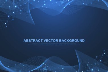 Ağ bağlantı kavramı soyut teknolojisi. Küresel ağ bağlantı noktaları ve çizgileri ile. Büyük veri görselleştirme. Fütüristik Infographic. Vektör çizim