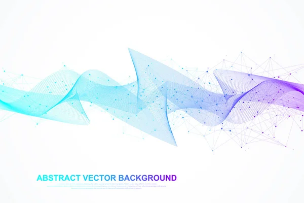 Networking connection concept abstract technology. Global network connections with points and lines. Big data visualization. Futuristic infographic. Vector illustration — Stock Vector