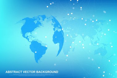 Soyut pleksus bağlı çizgiler ve noktalar arka plan. Dalga akışı. Pleksus geometrik bileşikler ile büyük veri etkisi. Satırları pleksus, en az dizi. Dijital veri görselleştirme. Vektör çizim