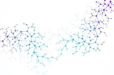 Tıp, bilim, teknoloji, Kimya için bilimsel molekül arka plan. Duvar kağıdı veya afiş ile bir Dna molekülün Dna dijital, sıralaması, kod yapısı. Vektör geometrik dinamik çizim